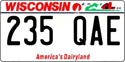 WI license plate 235QAE