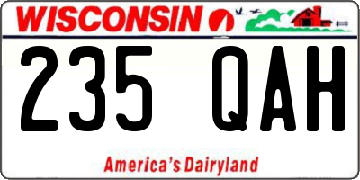 WI license plate 235QAH