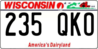 WI license plate 235QKO
