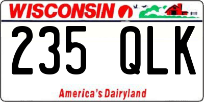 WI license plate 235QLK