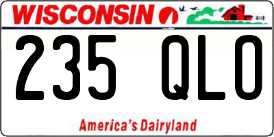 WI license plate 235QLO