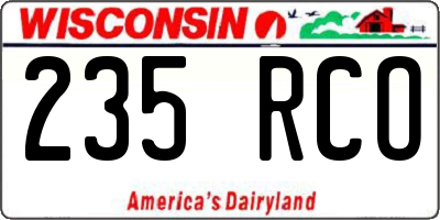 WI license plate 235RCO