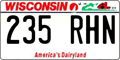 WI license plate 235RHN