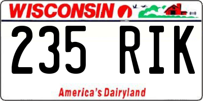 WI license plate 235RIK