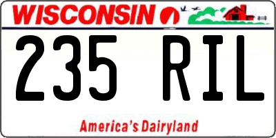 WI license plate 235RIL