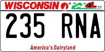 WI license plate 235RNA
