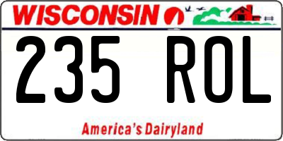 WI license plate 235ROL