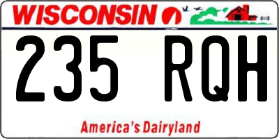 WI license plate 235RQH