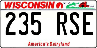 WI license plate 235RSE