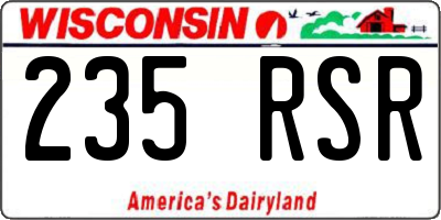 WI license plate 235RSR