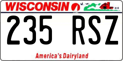 WI license plate 235RSZ