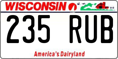 WI license plate 235RUB