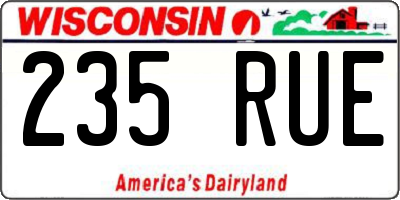 WI license plate 235RUE
