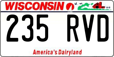 WI license plate 235RVD