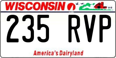 WI license plate 235RVP