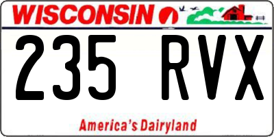 WI license plate 235RVX