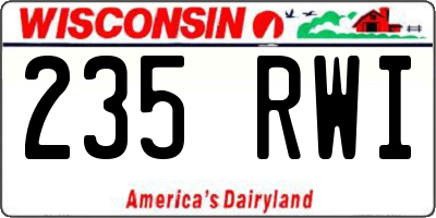 WI license plate 235RWI