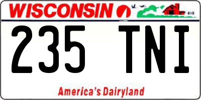 WI license plate 235TNI