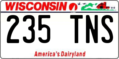 WI license plate 235TNS