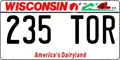 WI license plate 235TOR