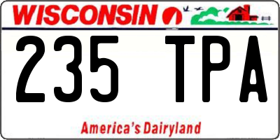 WI license plate 235TPA