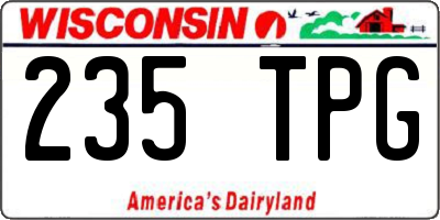 WI license plate 235TPG
