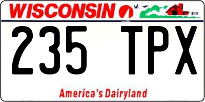 WI license plate 235TPX
