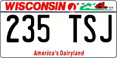 WI license plate 235TSJ