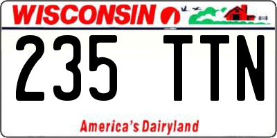 WI license plate 235TTN
