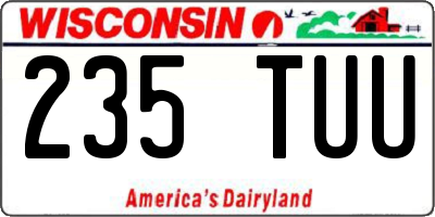 WI license plate 235TUU