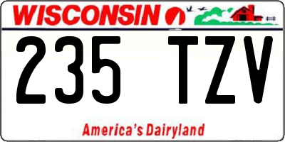 WI license plate 235TZV