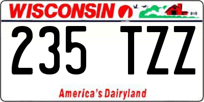 WI license plate 235TZZ