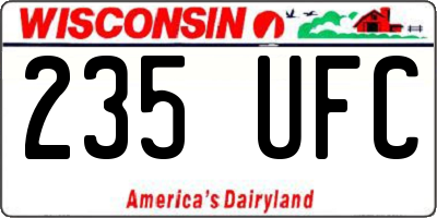WI license plate 235UFC