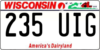 WI license plate 235UIG