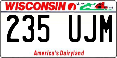 WI license plate 235UJM