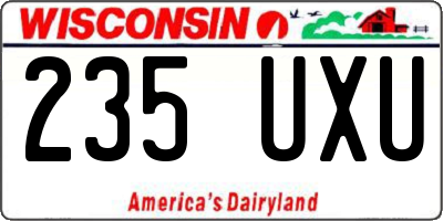 WI license plate 235UXU