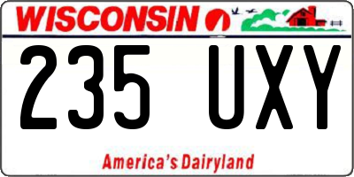 WI license plate 235UXY