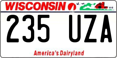 WI license plate 235UZA