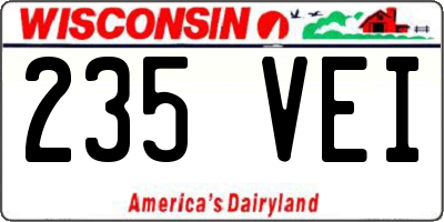 WI license plate 235VEI