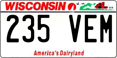 WI license plate 235VEM