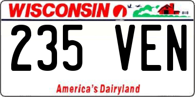 WI license plate 235VEN