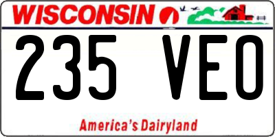 WI license plate 235VEO