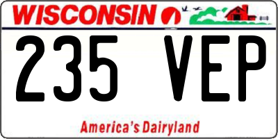 WI license plate 235VEP