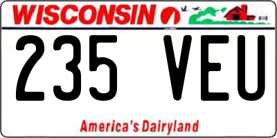 WI license plate 235VEU