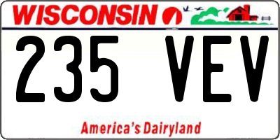 WI license plate 235VEV