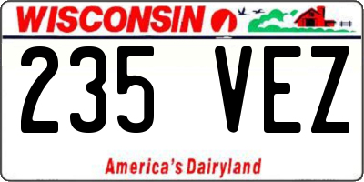 WI license plate 235VEZ