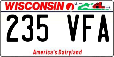 WI license plate 235VFA