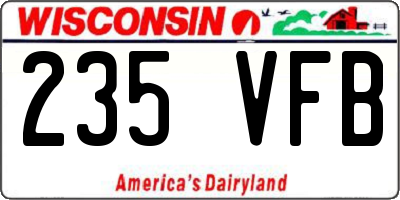 WI license plate 235VFB