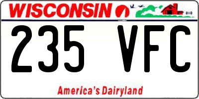 WI license plate 235VFC