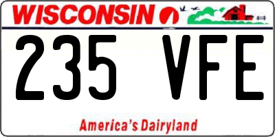 WI license plate 235VFE